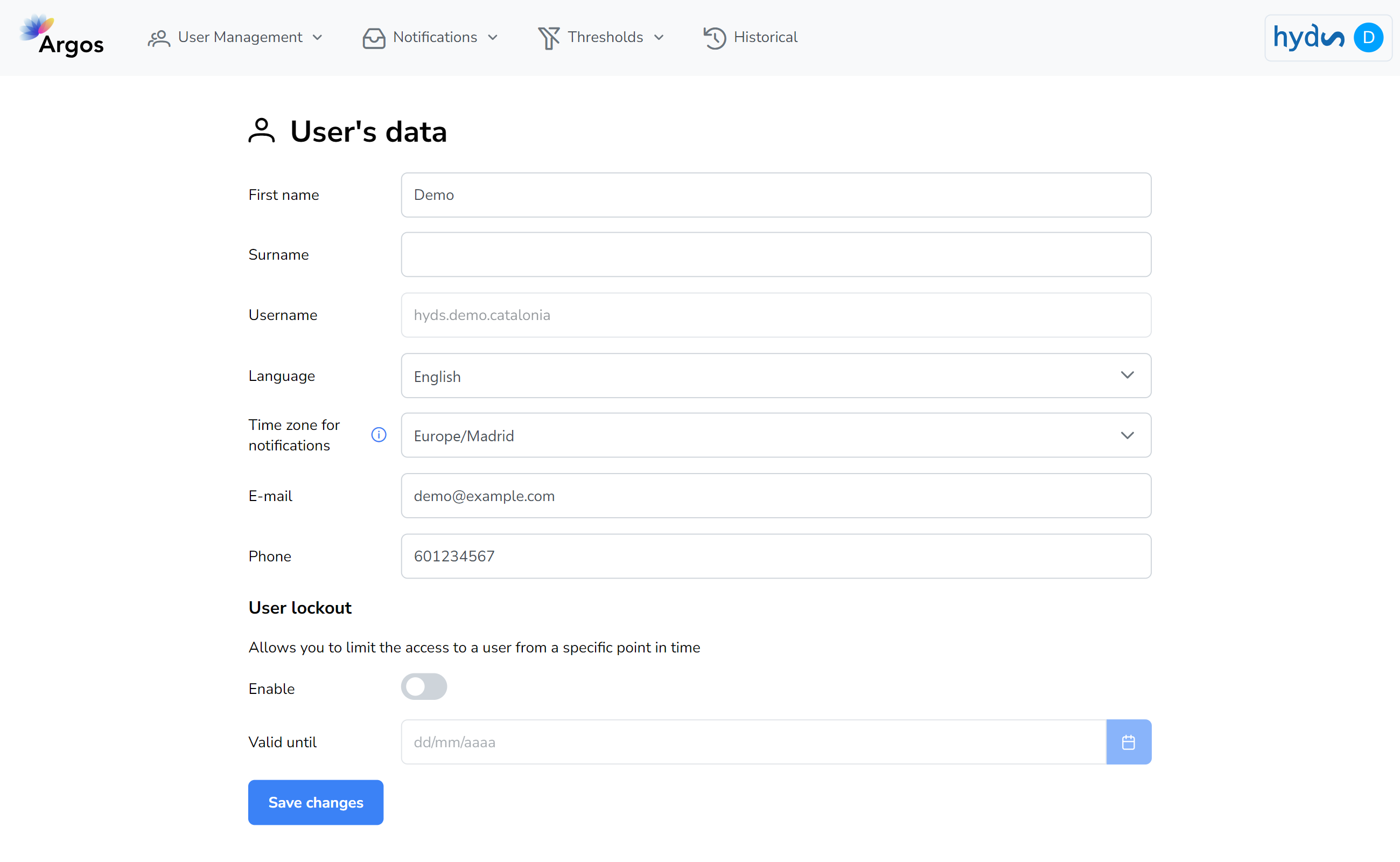 Basic user configuration