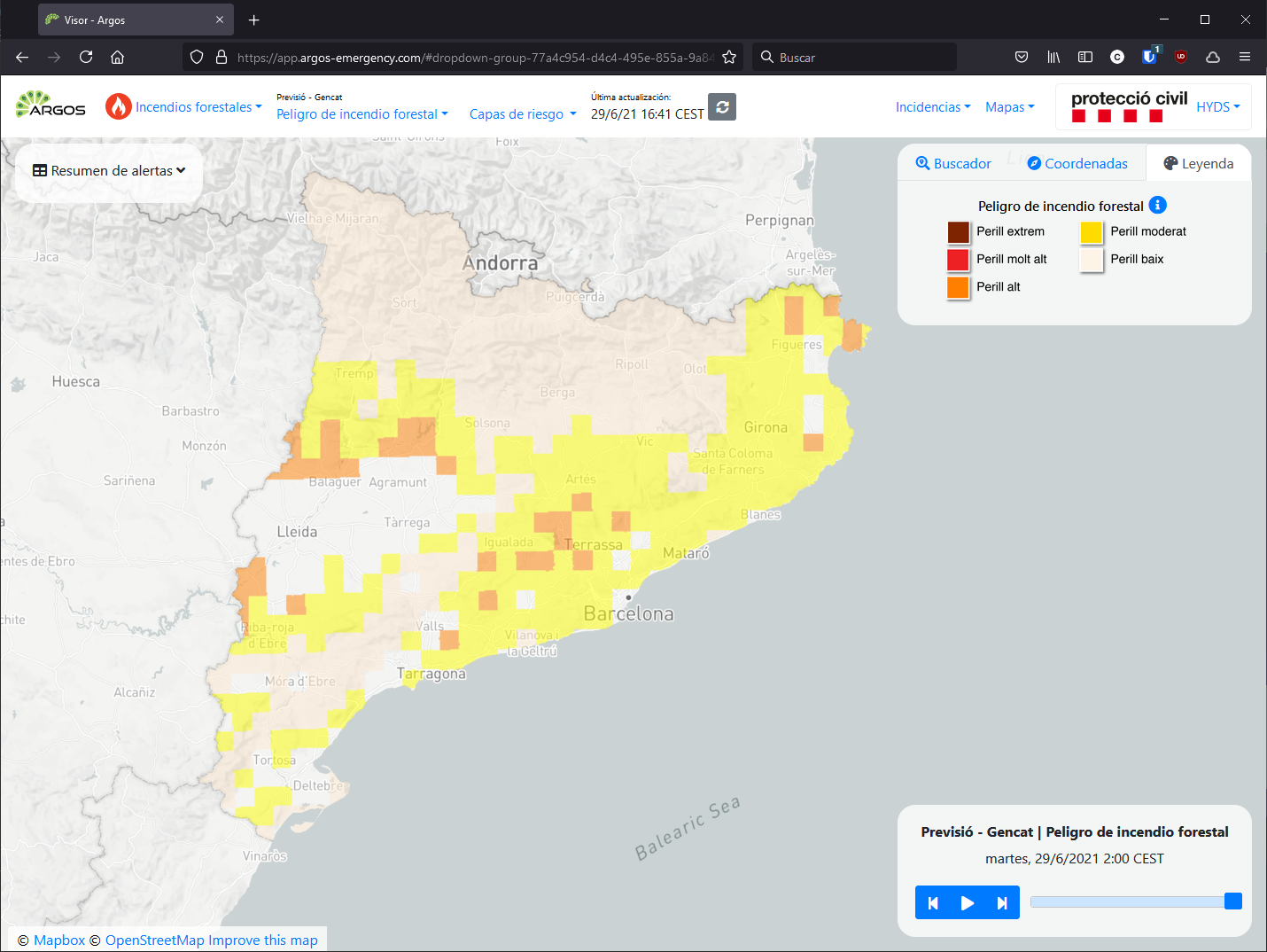 Fores fire risk map